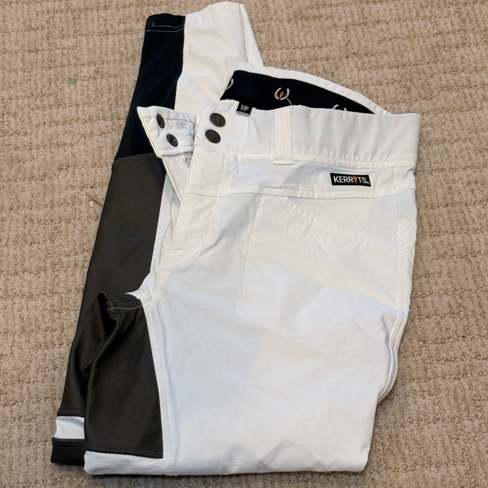 Kerrits White and Gray Equestrian Breeches
